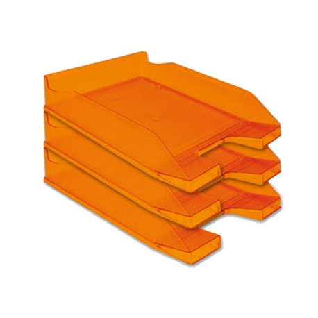 BANDEJA SOBREMESA PLASTICO Q-CONNECT NARANJA TRANSPARENTE240X70X340 MM