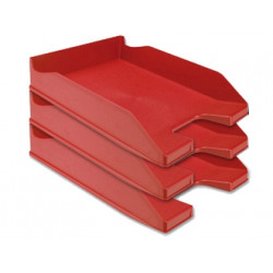 BANDEJA SOBREMESA PLASTICO Q-CONNECT ROJO OPACO 240X70X340 MM