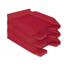 BANDEJA SOBREMESA PLASTICO Q-CONNECT ROJO TRANSPARENTE 240X70X340 MM