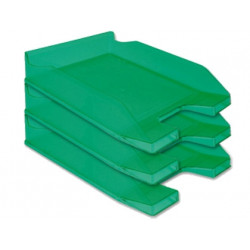 BANDEJA SOBREMESA PLASTICO Q-CONNECT VERDE TRANSPARENTE 240X70X340 MM