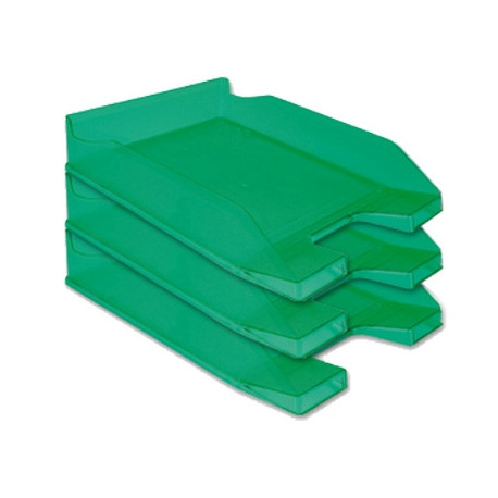 BANDEJA SOBREMESA PLASTICO Q-CONNECT VERDE TRANSPARENTE 240X70X340 MM