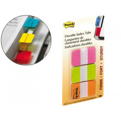 BANDERITAS SEPARADORAS RIGIDAS DISPENSADOR 3 COLORES POST-IT INDEX 686-PGO MEDIANOS22 BANDERITAS POR