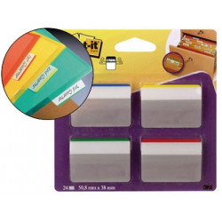 BANDERITAS SEPARADORAS RIGIDAS DISPENSADOR 4 COLORES POST-IT INDEX 686A-1 GRANDES 24 BANDERITAS