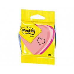 BLISTER PAPELERIA 3M 2007H CUBO DE NOTAS POST-IT TROQUELADO CORAZON 3 COLORES NEON