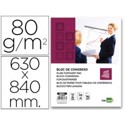 BLOC CONGRESO LIDERPAPEL LISO 63X84CM 25+5 HOJAS 80G/M2