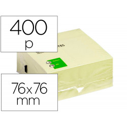 BLOC DE NOTAS ADHESIVAS QUITA Y PON Q-CONNECT 76X76 MM AMARILLO CON 400 HOJAS