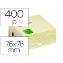 BLOC DE NOTAS ADHESIVAS QUITA Y PON Q-CONNECT 76X76 MM AMARILLO CON 400 HOJAS