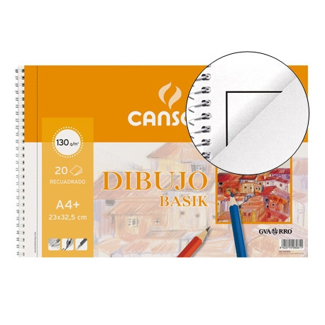 BLOC DIBUJO BASIK DIN A4+ ESPIRAL 23 X 32.5 CM 20 HOJAS MICROPERFORADO CON RECUADRO BLOC DIBUJO BASIK DIN A4+ ESPIRAL 23 X 32.5 CM 20 HOJAS MICROPERFORADO CON RECUADRO