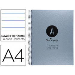 CUADERNO ESPIRAL NAVIGATOR A4 MICRO TAPA FORRADA 80H 90 GR HORIZONTAL SIN BANDAS 4 TALADROS