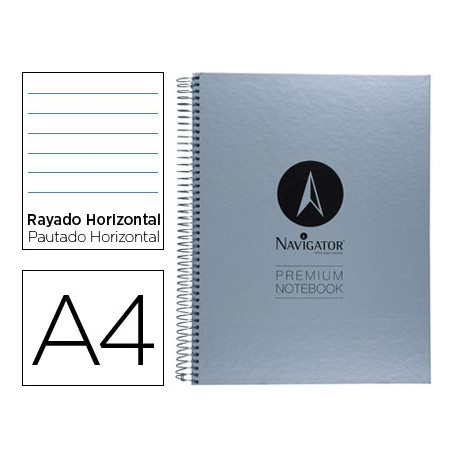 CUADERNO ESPIRAL NAVIGATOR A4 MICRO TAPA FORRADA 80H 90 GR HORIZONTAL SIN BANDAS 4 TALADROS