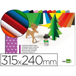 BLOC TRABAJOS MANUALES LIDERPAPEL CARTON ONDULADO 240X315MM 10 HOJAS COLORES SURTIDOS