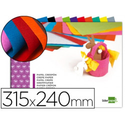 BLOC TRABAJOS MANUALES LIDERPAPEL CRESPON 240X315MM 10 HOJAS COLORES SURTIDOS