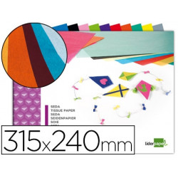 BLOC TRABAJOS MANUALES LIDERPAPEL SEDA 240X315MM 10 HOJAS COLORES SURTIDOS