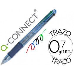 BOLIGRAFO Q-CONNECT 4 EN 1 TINTA 4 COLORES RETRACTIL -CON SUJECION DE CAUCHO