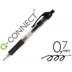 BOLIGRAFO Q-CONNECT NEGRO RETRACTIL CON SUJECION DE CAUCHO