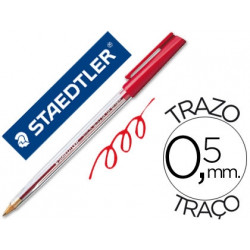 BOLIGRAFO STAEDTLER STICK ROJO CON CAPUCHON