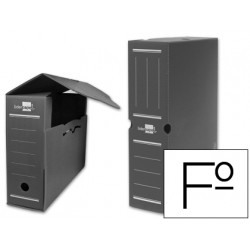 CAJA ARCHIVO DEFINITIVO PLASTICO LIDERPAPEL GRIS 360X260X100 MM