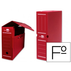 CAJA ARCHIVO DEFINITIVO PLASTICO LIDERPAPEL ROJO 360X260X100 MM