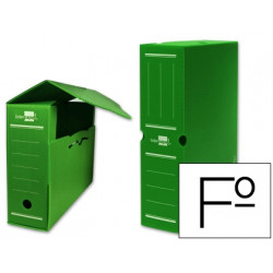 CAJA ARCHIVO DEFINITIVO PLASTICO LIDERPAPEL VERDE 360X260X100 MM