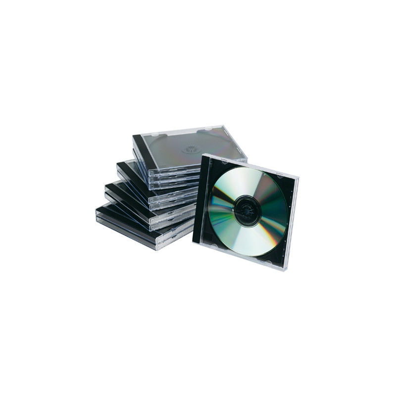 CAJA DE CD Q-CONNECT -CON INTERIOR NEGRO -PACK DE 10 UNIDADES