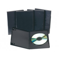 CAJA DVD Q-CONNECT -CON INTERIOR NEGRO -PACK DE 5 UNIDADES