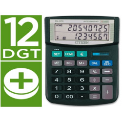 CALCULADORA CITIZEN SOBREMESA DL-870 EURO 12 DIGITOS DOBLE PANTALLA NEGRA