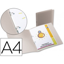 CARPETA LIDERPAPEL 2 ANILLAS REDONDAS MINI 15 MM 49074 POLIPROPILENO DIN A4 TRANSPARENTE