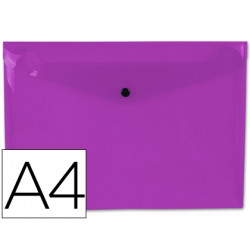 CARPETA LIDERPAPEL DOSSIER BROCHE 44056 POLIPROPILENO DIN A4 VIOLETA TRANSPARENTE 50 HOJAS