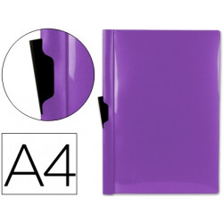 CARPETA LIDERPAPEL DOSSIER PINZA LATERAL 45306 POLIPROPILENO DIN A4 VIOLETA 30 HOJAS PINZA DESLIZANT