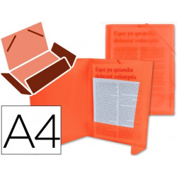 CARPETA LIDERPAPEL GOMAS SOLAPAS 34960 POLIPROPILENO DIN A4 ROJO TRANSLUCIDO