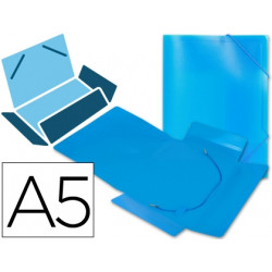 CARPETA LIDERPAPEL GOMAS SOLAPAS 34972 POLIPROPILENO DIN A5 AZUL