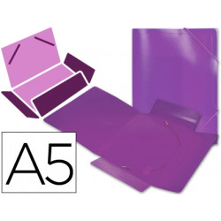 CARPETA LIDERPAPEL GOMAS SOLAPAS 34976 POLIPROPILENO DIN A5 VIOLETA