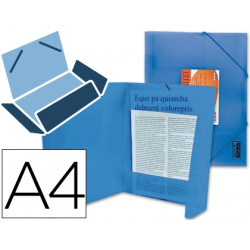 CARPETA LIDERPAPEL GOMAS SOLAPAS 34982 POLIPROPILENO DIN A4 AZUL SERIE FROSTY
