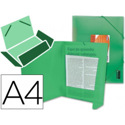 CARPETA LIDERPAPEL GOMAS SOLAPAS 34983 POLIPROPILENO DIN A4 VERDE SERIE FROSTY