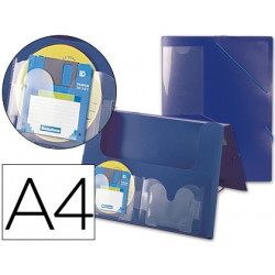 CARPETA LIDERPAPEL PORTADOCUMENTOS 36902 POLIPROPILENO DIN A4 AZUL LOMO 50 MM