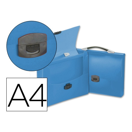 CARPETA LIDERPAPEL PORTADOCUMENTOS BROCHE POLIPROPILENO DIN A4 AZUL TRANSPARENTE CON ASA CARPETA LIDERPAPEL PORTADOCUMENTOS BROCHE POLIPROPILENO DIN A4 AZUL TRANSPARENTE CON ASA