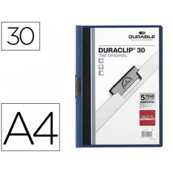 CARPETA DURACLIP DOSSIER PINZA LATERAL AZUL OSCURO CAPACIDAD 30 HOJAS