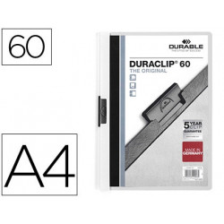 CARPETA DURACLIP DOSSIER PINZA LATERAL BLANCO CAPACIDAD 60 HOJAS