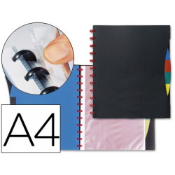 CARPETA LIDERPAPEL DIN A4 CON 20 FUNDAS Y 4 SEPARADORES FUNDAS INTERCAMBIABLES