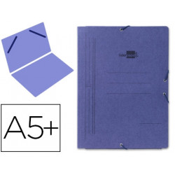 CARPETA LIDERPAPEL GOMAS CUARTO SENCILLA CARTON PINTADO AZUL