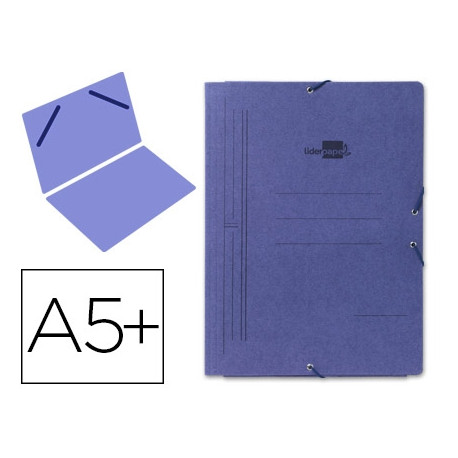 CARPETA LIDERPAPEL GOMAS CUARTO SENCILLA CARTON PINTADO AZUL CARPETA LIDERPAPEL GOMAS CUARTO SENCILLA CARTON PINTADO AZUL