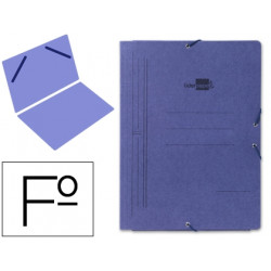 CARPETA LIDERPAPEL GOMAS FOLIO SENCILLA CARTON PINTADO AZUL
