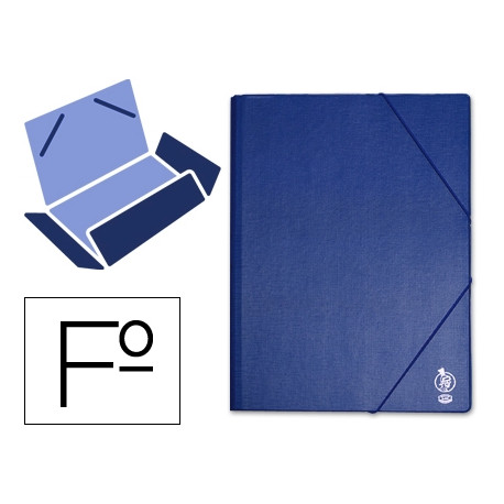 CARPETA LIDERPAPEL GOMAS FOLIO SOLAPAS PLASTICO AZUL