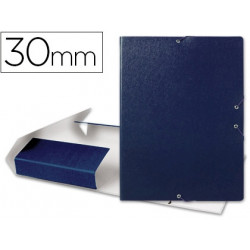 CARPETA PROYECTOS LIDERPAPEL FOLIO LOMO 30MM CARTON GOFRADO AZUL