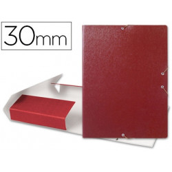 CARPETA PROYECTOS LIDERPAPEL FOLIO LOMO 30MM CARTON GOFRADO ROJA