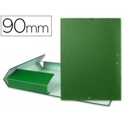 CARPETA PROYECTOS LIDERPAPEL FOLIO LOMO 90MM CARTON FORRADOVERDE