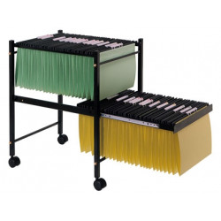 CARRITO Q-CONNECT PARA CARPETA S COLGANTES NEGRO CON RUEDAS YBANDEJA INFERIOR EXTRAIBLE PARA CARPETA