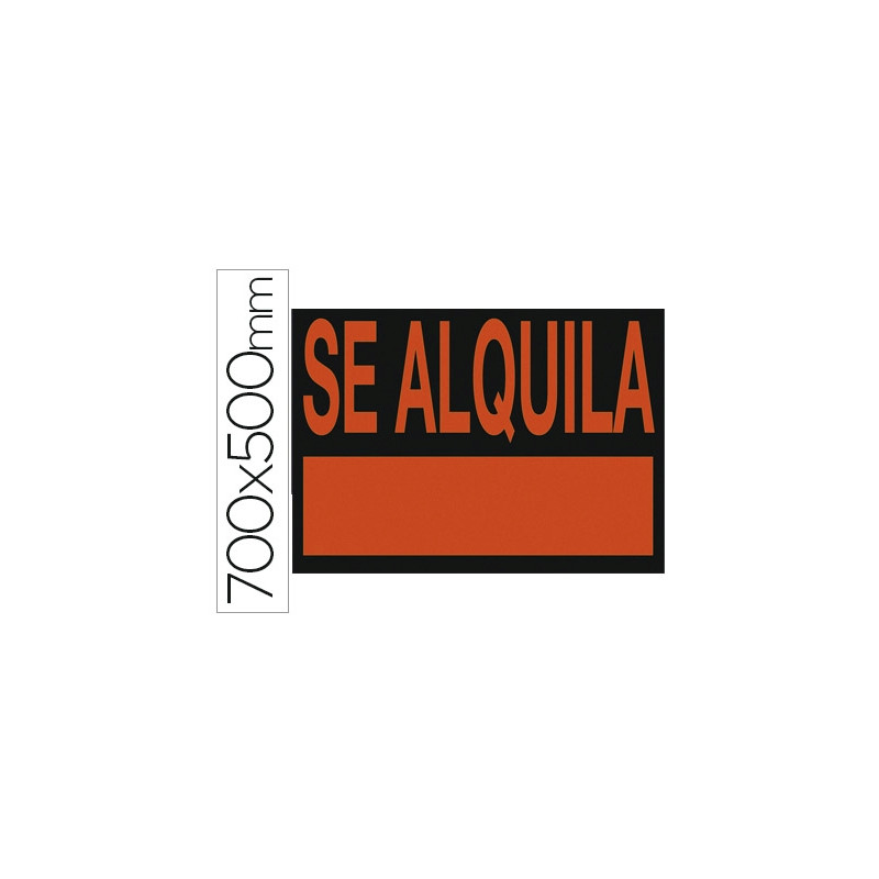 CARTEL PLASTICO "SE ALQUILA" ROJO FLUORESCENTE 700X500 MM