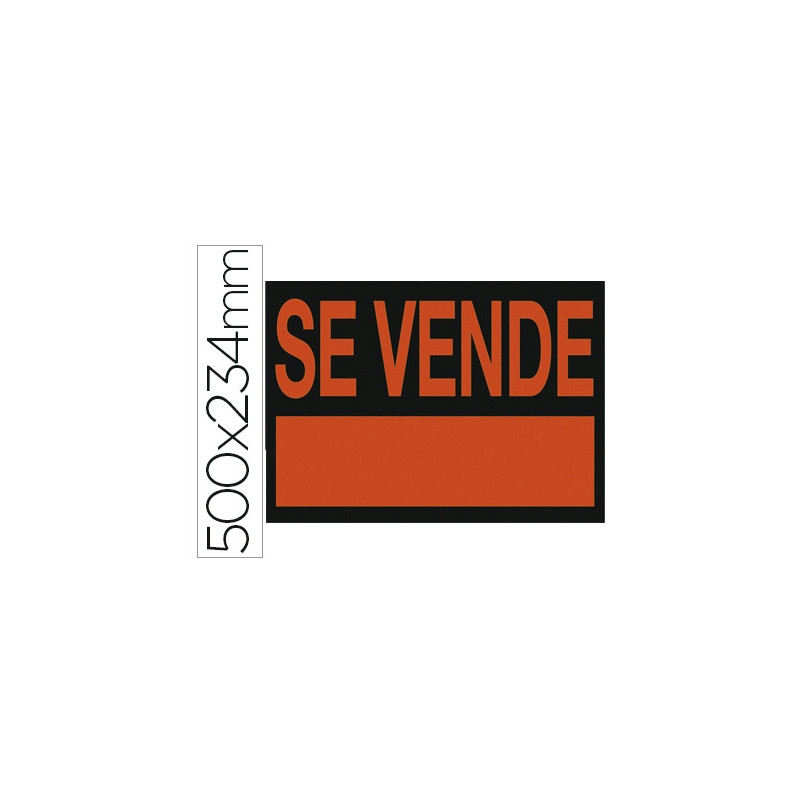 CARTEL PLASTICO "SE VENDE" ROJO FLUORESCENTE -500X234 MM