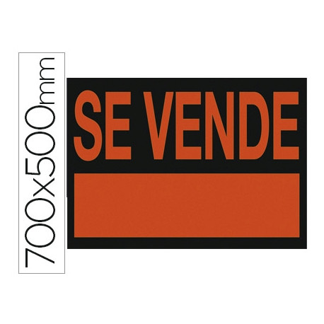 CARTEL PLASTICO "SE VENDE" ROJO FLUORESCENTE 700X500 MM